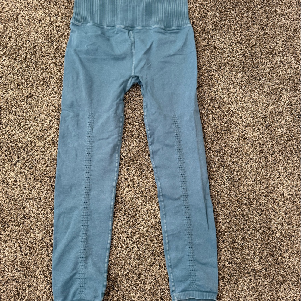 Free People Karma High Ribbed Waisted- Seamless- Washed Blue M/L